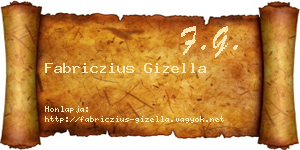 Fabriczius Gizella névjegykártya