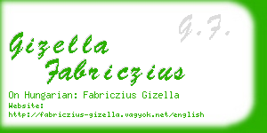 gizella fabriczius business card